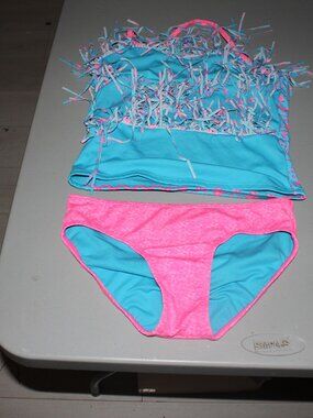 Blue & Pink 2 Pcs JustoiceTankini Swimsuit Size 14